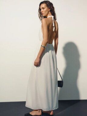 NEW Reformation Kiran Maxi Halter Dress White | US 2 UK 6